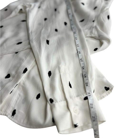 JASMINE & JULIANA White and Black Splodge Long Sleeves Blouse Size Large - Picture 12 of 13